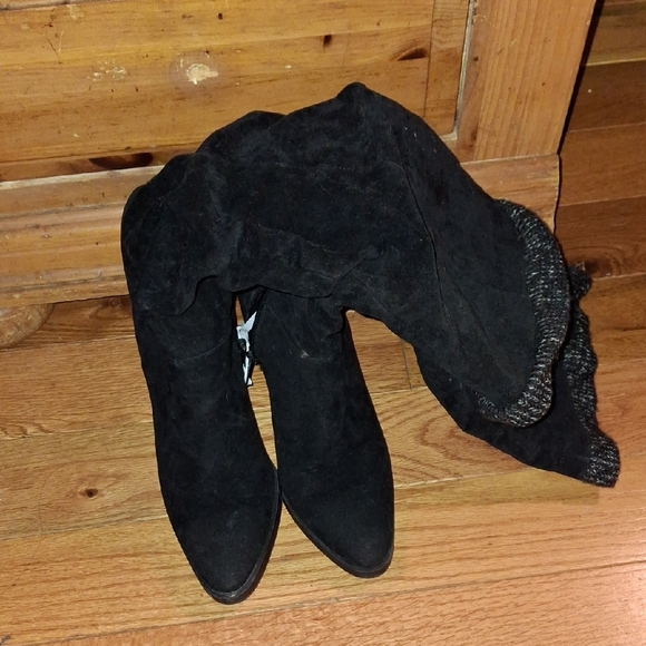 Shoe Dazzle Shoes - Black Suede Women's Boots By  Preowned